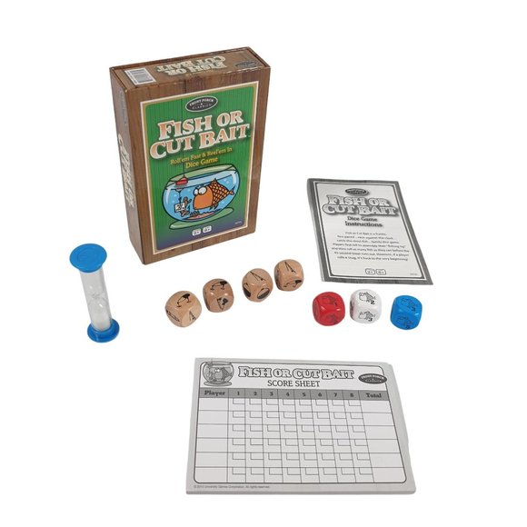 Fish Or Cut Bait Dice Game Family Night Front Porch Classics FLAW - Picture 2 of 6